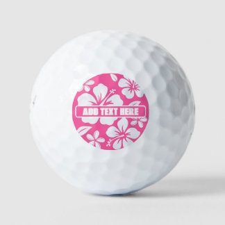 Balles De Golf Fleurs de plage rose tropicale