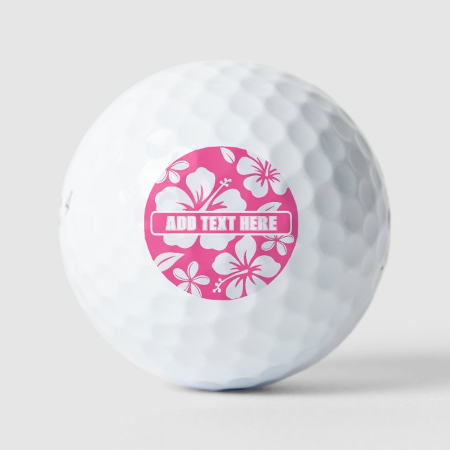 Balles De Golf Fleurs de plage rose tropicale (Devant)