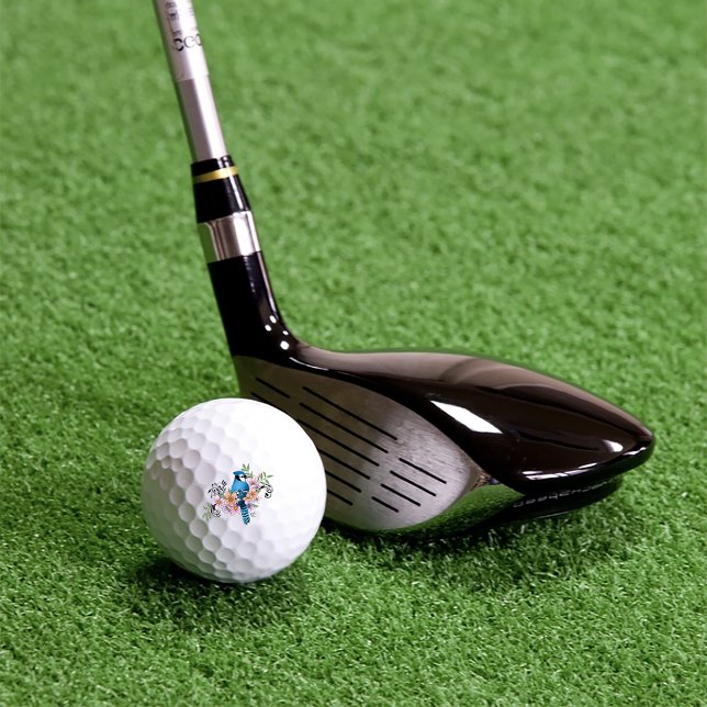 Balles De Golf Fleurs de printemps bleu Jay (Créateur téléchargé)