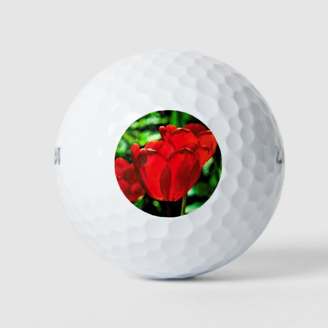 Balles De Golf Fleurs de tulipes rouges (Devant)
