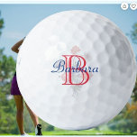 Balles De Golf Fleurs Élégantes Personnalisées Nom et Monogramme<br><div class="desc">Une balle de golf monogrammée florale douce et charmante --C'est un excellent cadeau pour tous les amateurs de golf -- simple et élégant. Personnalisez-la avec vos/ses initiales/monogramme et prénom.   Si vous avez des questions sur le design ou une demande spéciale,  veuillez envoyer un e-mail à : charmdesignstudio@rcn.com</div>