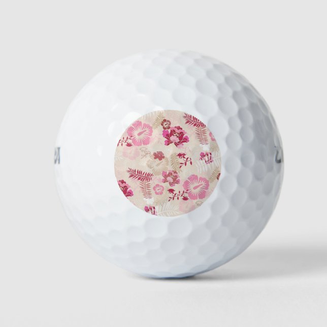 Balles De Golf Fleurs modernes roses mignonnes motif Haut basket (Devant)