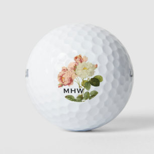 Balles De Golf Fleurs vintages boules de golf monogramme personna