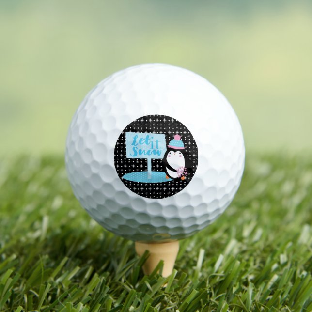 Balles De Golf Flocons Mignons  Manchot Noir Blanc   (T-shirt Insitu)