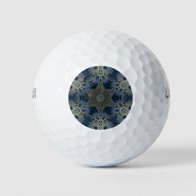 Balles De Golf Floral de marguerite bleu antique (Devant)