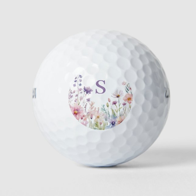 Balles De Golf Floral Fleur sauvage personnalisé (Devant)