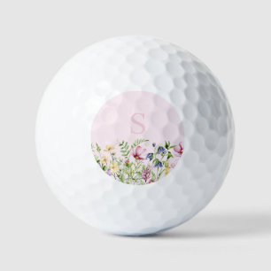 Balles De Golf Floral Fleur sauvage rose personnalisé