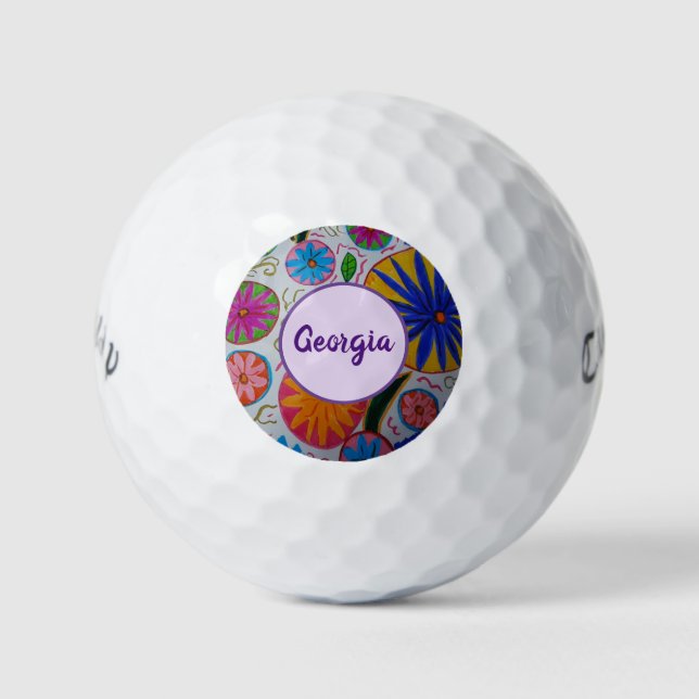 Balles De Golf Floral moderne (Devant)