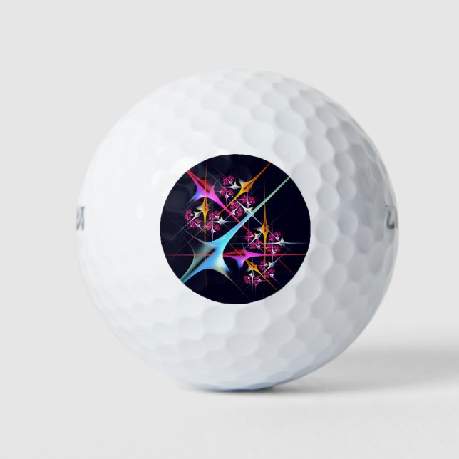 Balles De Golf Floral rose moderne Art Abstrait Couleur Motif #01 (Devant)