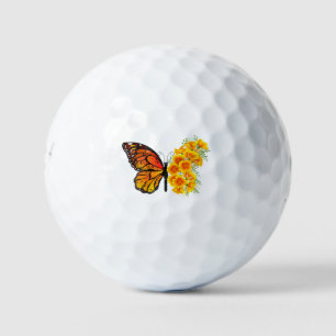 Balles De Golf Flower Butterfly with Yellow California Poppy