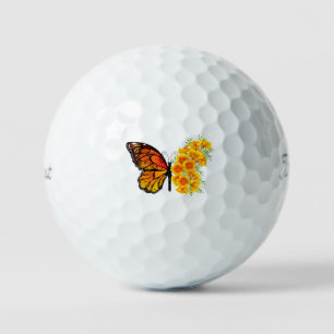 Balles De Golf Flower Butterfly with Yellow California Poppy