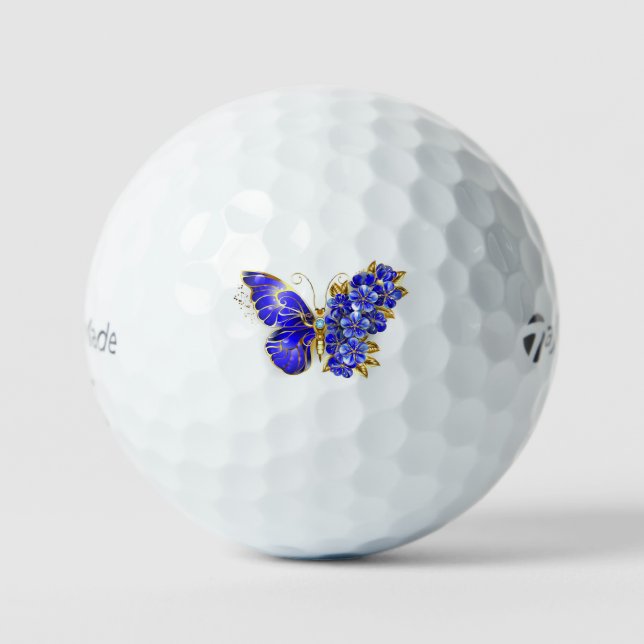 Balles De Golf Flower Sapphire Butterfly (Recto)