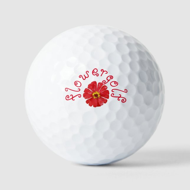 Balles De Golf Flowergolf Golf Balls RED FLOWER (Recto)