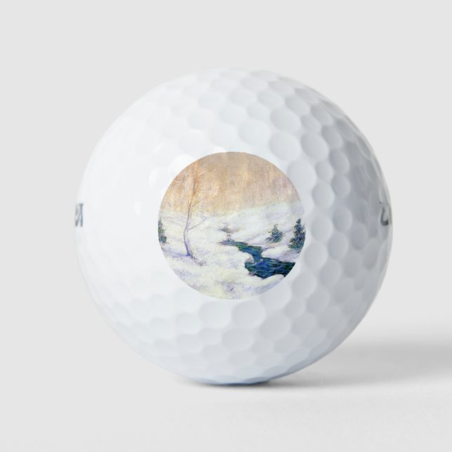 Balles De Golf Flux dans un paysage hivernal enneigé (Art de Noël (Devant)