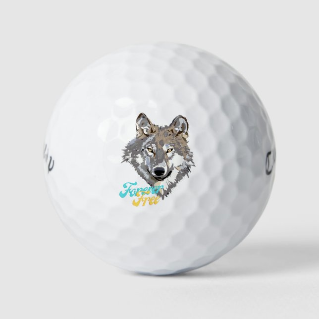 Balles De Golf Forever Free Wolf Head Golf Balls (Devant)