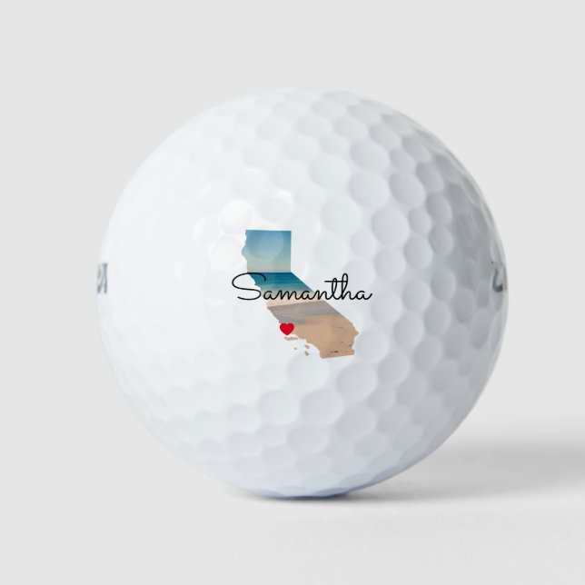 Balles De Golf Forme de Californie Photo cœur  (Devant)