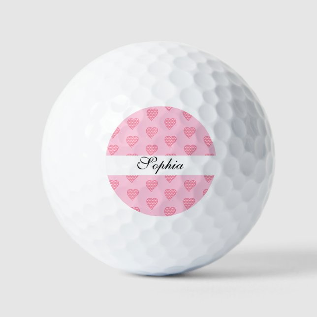 Balles De Golf Forme De Coeur Moderne Avec Points Personnalisés (Recto)