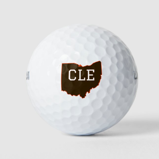 Balles De Golf Forme d'état CLE Cleveland Ohio (Devant)