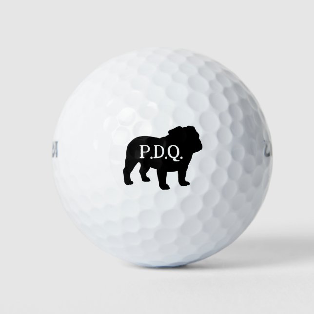 Balles De Golf Français Bulldog Chien race Silhouette Texte perso (Devant)