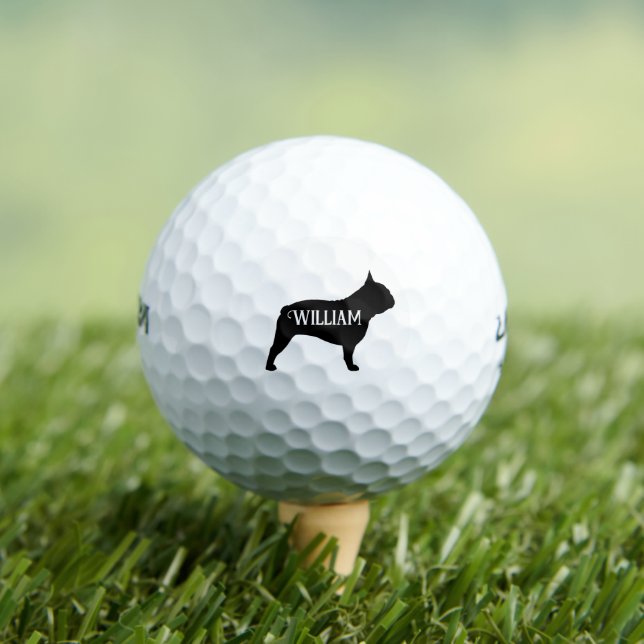 Balles De Golf Français Bulldog Silhouette Nom personnalisé (T-shirt Insitu)