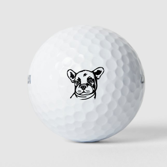 Balles De Golf French Bull Chien Chien Chien Chien Chien Tête Bou (Devant)
