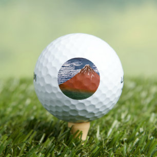 Balles De Golf Fuji rouge, Aka Fujiyama Volcan Katsushika Hokusai