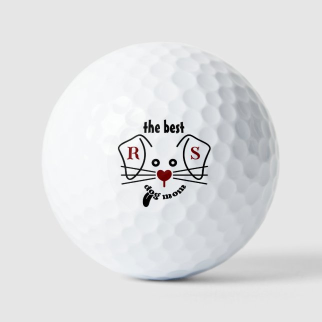 Balles De Golf Fun Best Dog Maman Monogramme personnalisé (Recto)