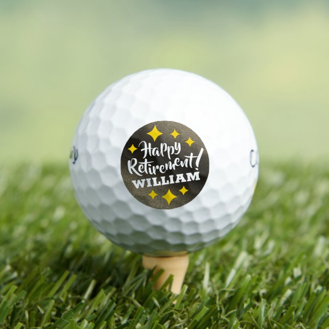 Balles De Golf Fun Gold Glitter Stars Retirement New Adventures (T-shirt Insitu)