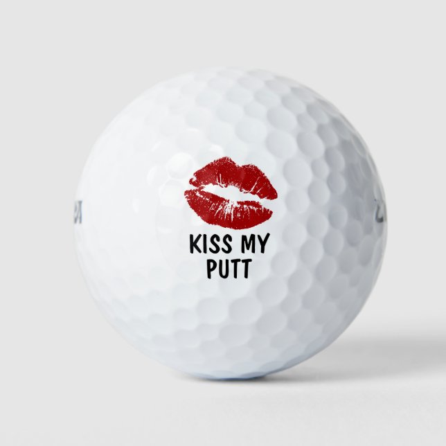 Balles De Golf Funky Big Kiss Novelty Golf Balls (Devant)