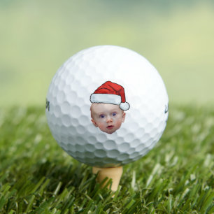 Balles De Golf Funky Custom Face Photo Père Noël Head Christmas