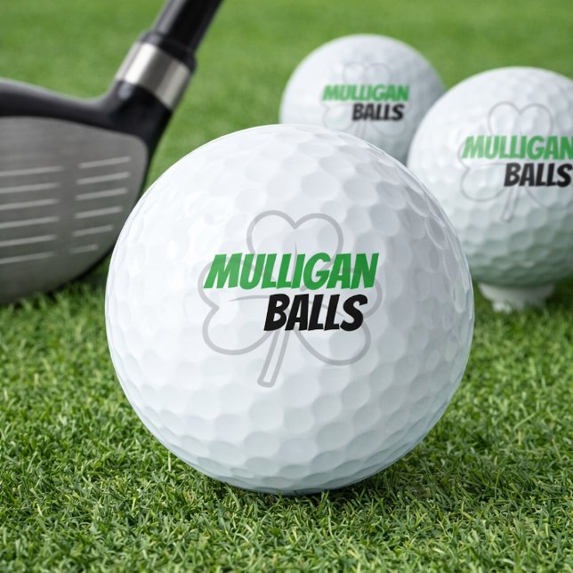 Balles De Golf Funky Mulligan Balls Green Irish Clover Golf Balls (Créateur téléchargé)
