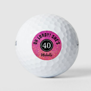 Balles De Golf Funny 40e anniversaire Parties scintillant rose pe