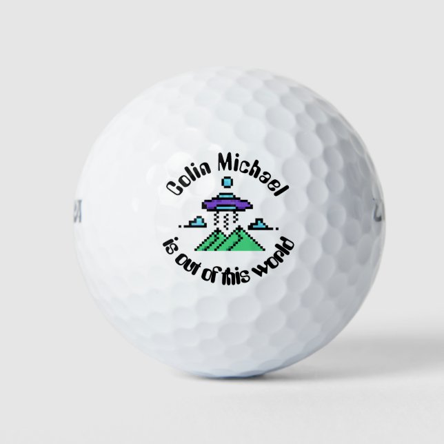 Balles De Golf Funny Alien Pixel Art Personalized Funny Joke (Devant)