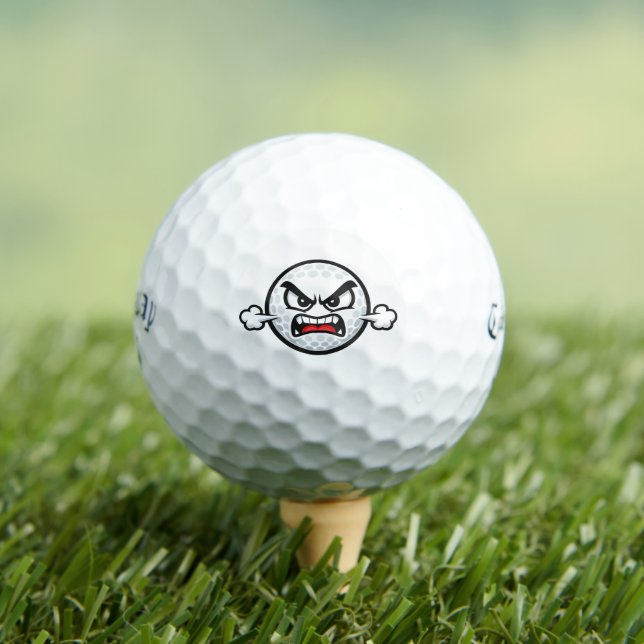 Balles De Golf Funny Angry Face Golf Ball Design (T-shirt Insitu)