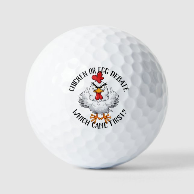 Balles De Golf Funny Chicken Egg Debate Personalized  (Recto)