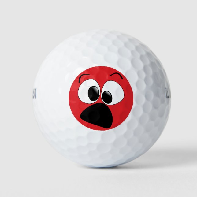 Balles De Golf Funny Face Humour Golf Balls (Devant)