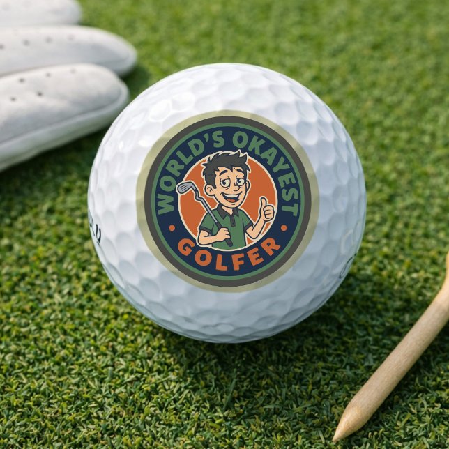 Balles De Golf Funny Golf (Funny Golf Ball - Great Joke For Golfer - Worlds Okayest Golfer. Fathers Day Gift, Retirement Gift)