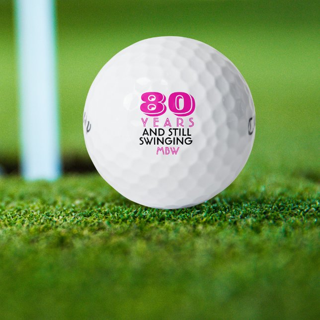 Balles De Golf Funny Golf Balls 80e fête d'anniversaire Monogramm (Créateur téléchargé)