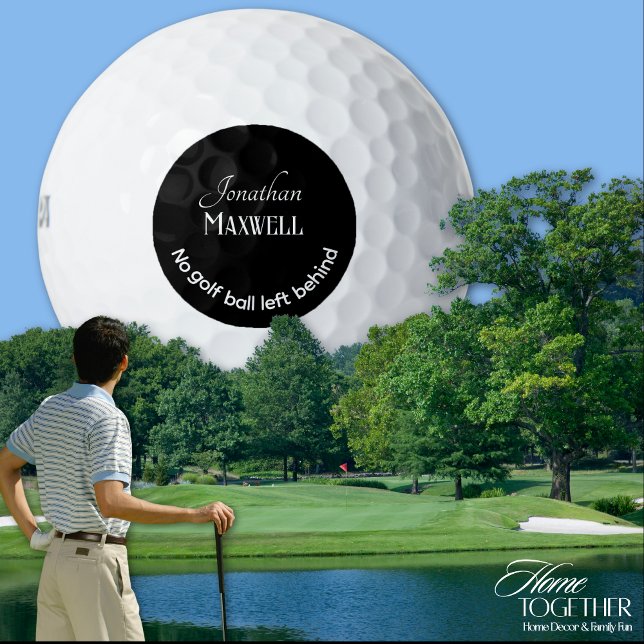 Balles De Golf Funny Golf Plaisanter Noms Personnalisés Noir Blan (Funny Golf Humor Personalized Names Golf Ball)