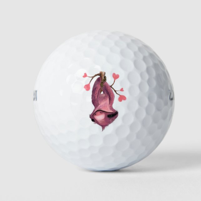Balles De Golf Funny Romantique Sloth Smile Golf Balls (Devant)