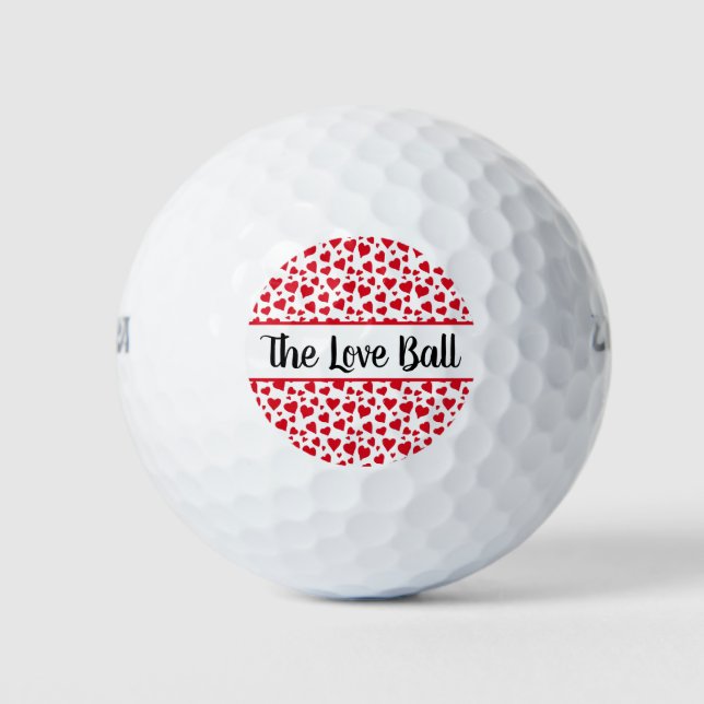 Balles De Golf Funny Valentines Day Coeurs rouges Amour (Devant)