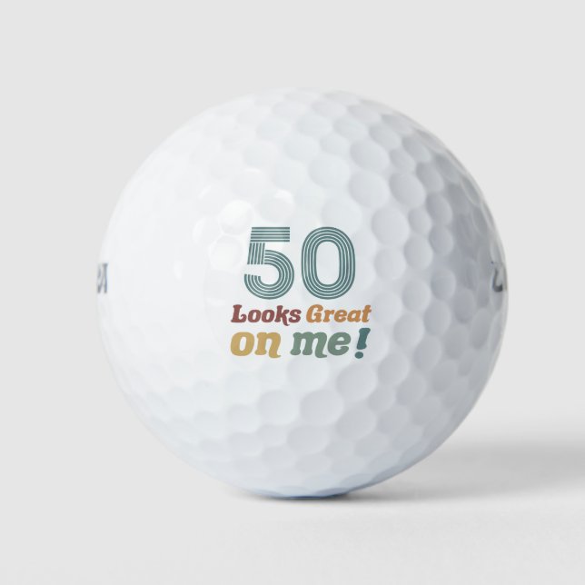 Balles De Golf Funny Vintage 50e anniversaire (Devant)