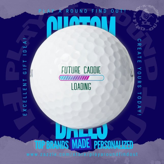 Balles De Golf Futur Caddie Annonce une Grossesse Nouveau Papa (Custom Printed Brand Name Golf Balls By PlayARoundFindOut - Zazzle's premiere golf gift shop)