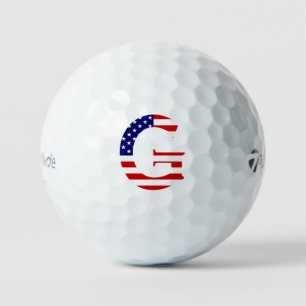 Balles De Golf G Monogramme superposé sur le drapeau américain tm
