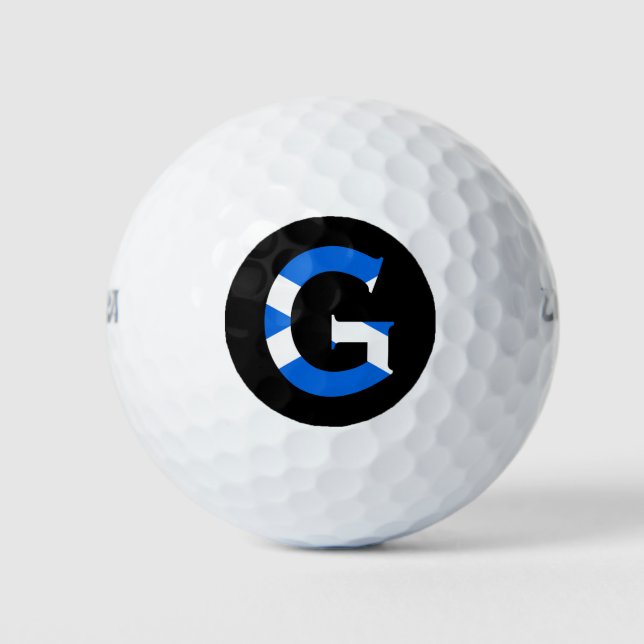 Balles De Golf G Monogramme superposé sur le drapeau écossais wu  (Devant)