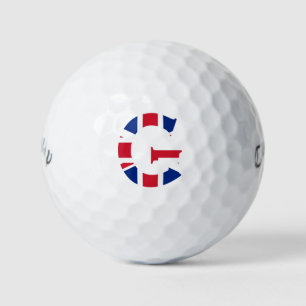 Balles De Golf G Monogramme superposé sur Union Jack Flag cwb gbc