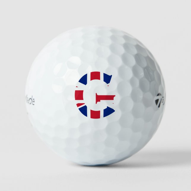 Balles De Golf G Monogramme superposé sur Union Jack Flag tmtp5 g (Recto)