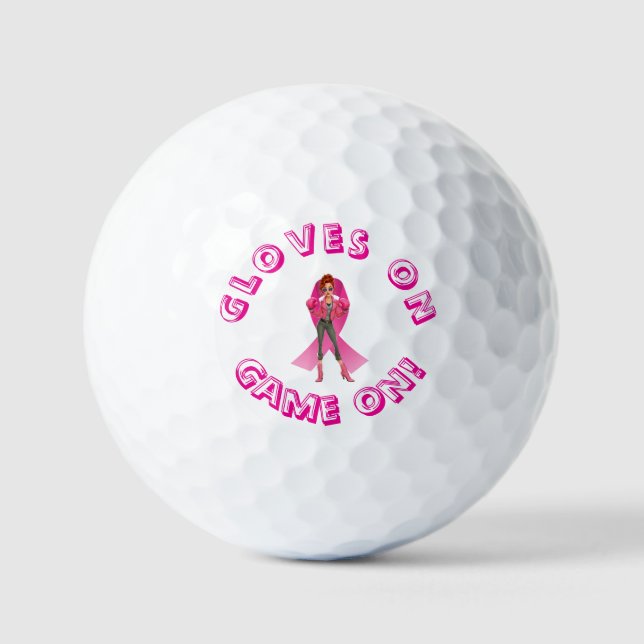 Balles De Golf Gants, Jouez ! Sensibilisation au cancer du sein (Recto)