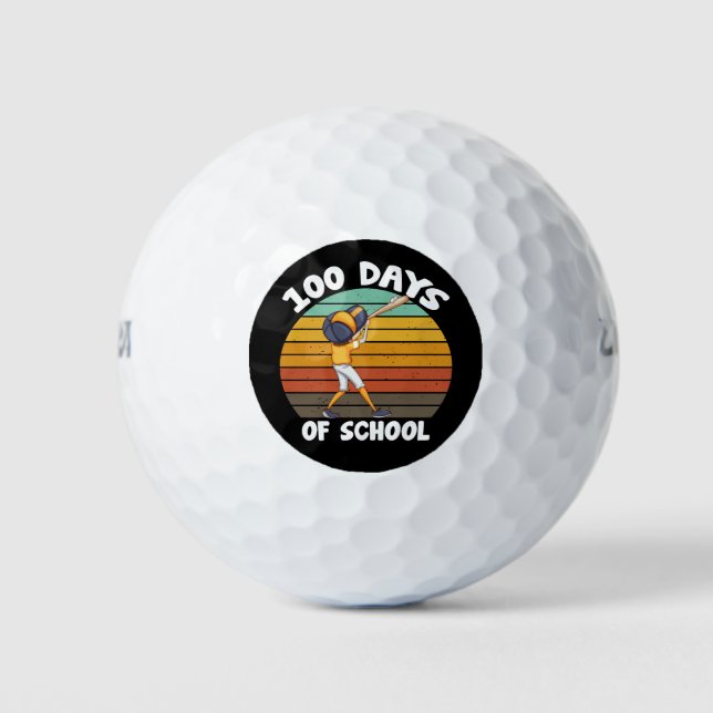 Balles De Golf Garçons 100 jours d'école Baseball 100e jour (Devant)