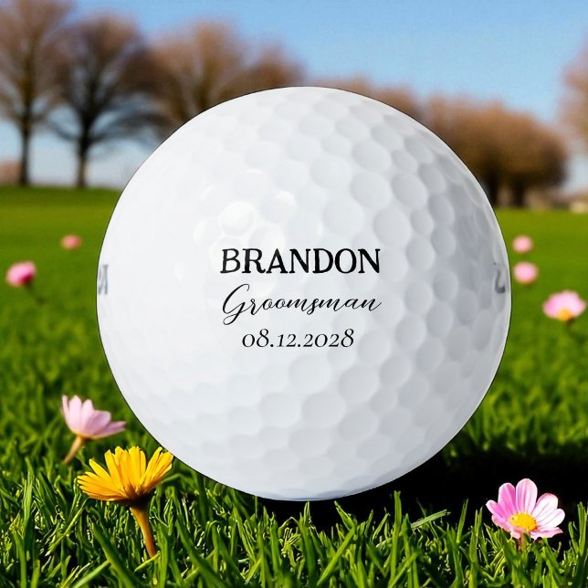 Balles De Golf Garçons d'honneur Mariage Typographie Moderne (Créateur téléchargé)